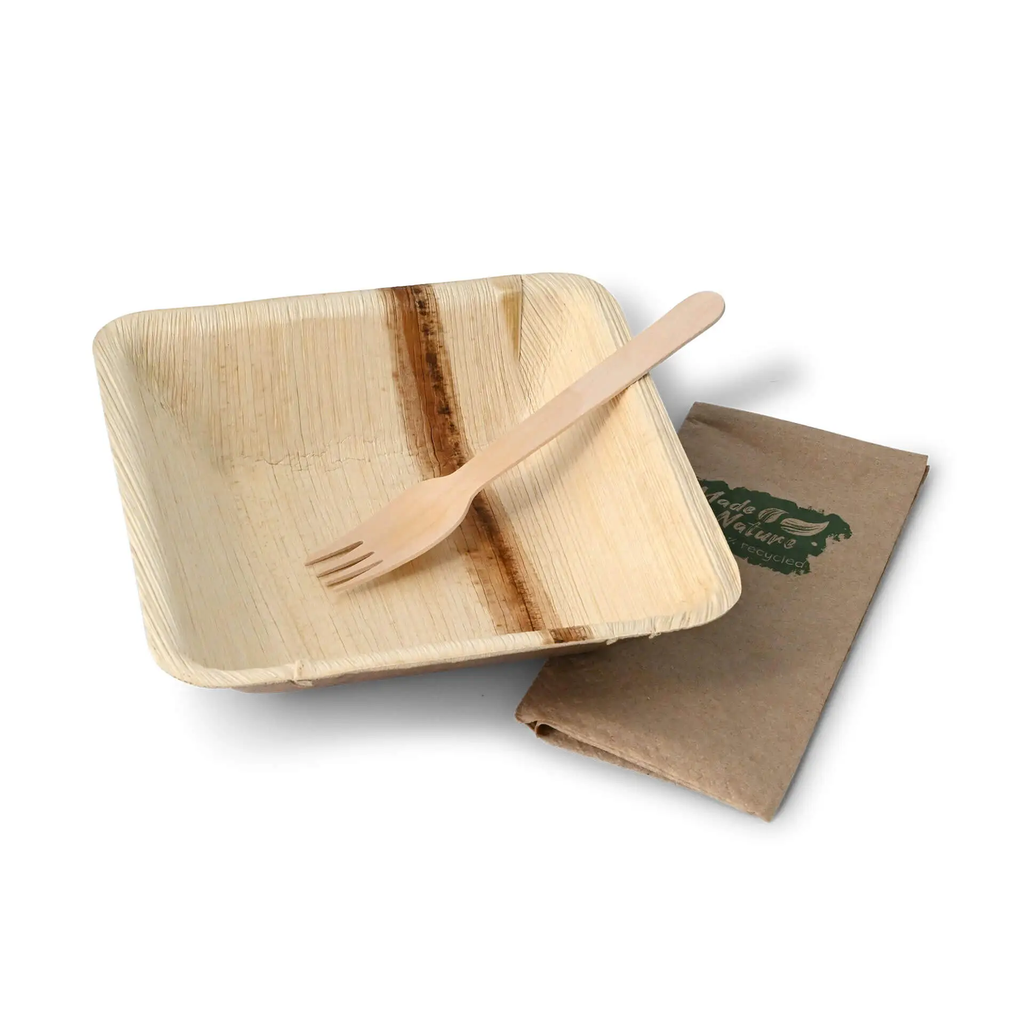 Palmblad schaal/kom 17x17 cm, 600 ml, vierkant