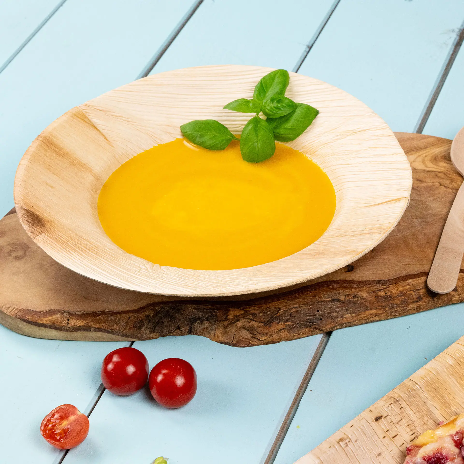 Palmblad soepbord Ø 23 cm, diep, met rand, rond