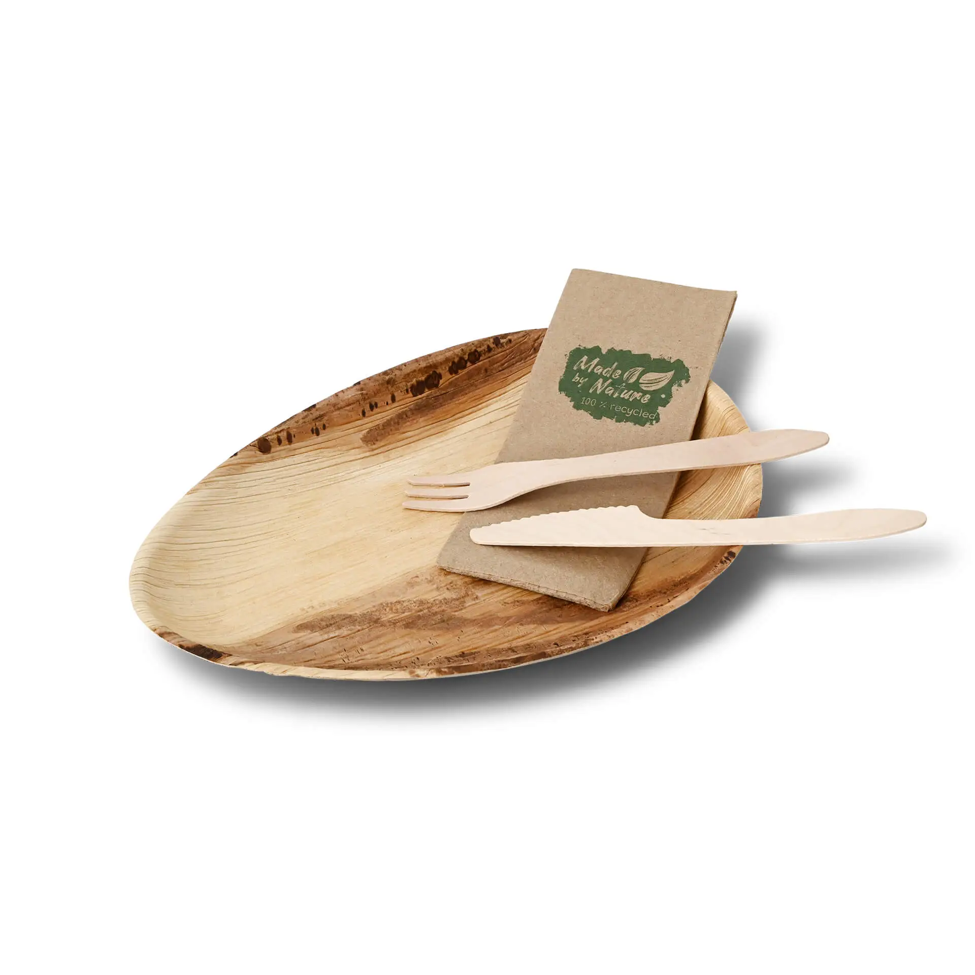 Palmblad bord 26 cm, druppelvormig